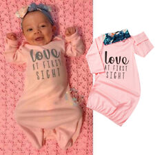 Pink Newborn Infant Baby Girl Sleeping Gown Swaddle Pajamas Coming Home Outfits