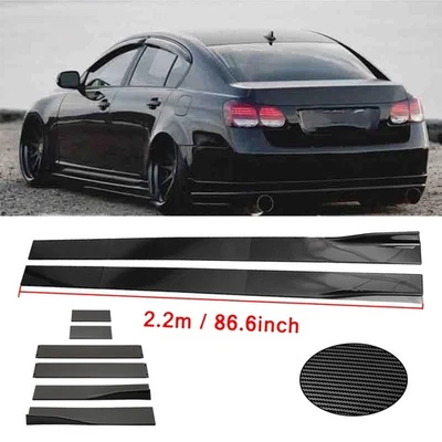 For Lexus GS350 IS350 Carbon Fiber 86.6inch Side Skirt Extensions Rocker Panel Foto 1 de 4