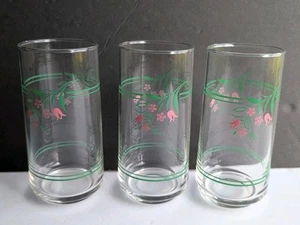 Juego de 3 vasos de vidrio para beber té helado Corelle ROSEMARIE Pink Tulipanes 16 OZ - Imagen 1 de 1