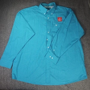 Chemise boutonnée homme XXL manches longues stretch bleu à carreaux Ariat Pro Series - Photo 1/9