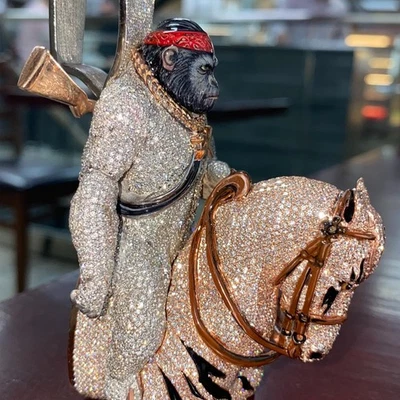 Colgante de dibujos animados Iced Out VVS Lab Diamond Hourse Foto 1 de 4