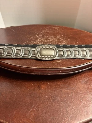 Cinturón Concho Tono Plateado Negro Banda Elástica Vaquera Occidental Foto 1 de 4