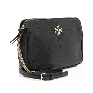 Bolso Bandolera Tory Burch Cuero Negro Hiedra Cartera Cadena Dorada Correa Bolso de Mano - Imagen 1 de 20