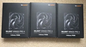 3 x be quiet! Silent Wings Pro 4 PWM 140mm 7 Blade High Pressure Fans - Photo 1/3