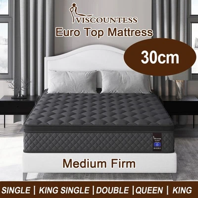 Viscountess Queen Double King Single Mattress Gel Memory Foam Pocket Spring 30cm - image 1 of 4
