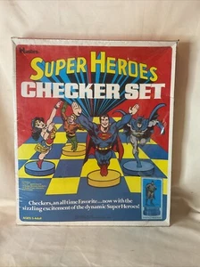 VTG 1976 DC Comics Super Heroes Checker Set HASBRO SUPERMAN BATMAN Checkers New - Picture 1 of 7