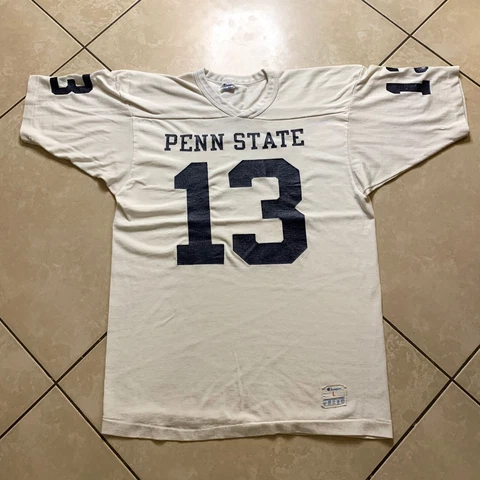 RARE Vintage 70s CHAMPION Penn State University #13 Football Jersey M/L VTG USA Cover