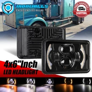Par de faros LED de 4x6" pulgadas bombilla DRL alta/Lo para semirremolque Western Star 4900 - Imagen 1 de 12