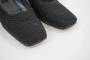 Stuart Weitzman Woman's Black Ribbed Fabric Shoes 10AA, Lot 103 Block Heel - Picture 1 of 15