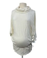 Jules & Jim Women's White Maternity Belted Tunic Sweater Size Medium NWT