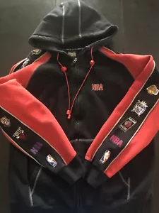 NBA Teams OUNK Black & Red 90’s Hoodie Very Rare Men’s XL - Picture 1 of 12
