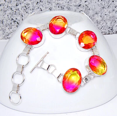 Damenarmband Ametrin Edelstein beachtenswert Anhänger Filled Sterling Silber 925 - Bild 1 von 3