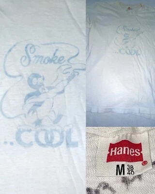 VTG 60s 70s SMOKE COOL PENGUIN JOINT MARIJUANA WEED SHIRT - Image 1 of 4