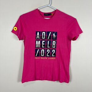 Polo Ralph Lauren Australian Open Tennis Pink Casual T Shirt Womens Medium M