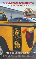 Universal truck bed decal vinyl stripes, religious sticker, religious vinyl