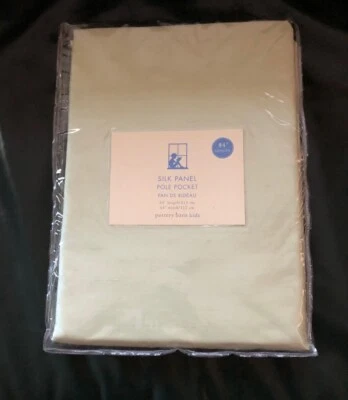 Pottery Barn Kids 100% Silk Green Drapery/Curtain  44” X 84” - Image 1 of 3