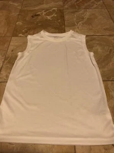 BCG Boy’s Sleeveless White Athletic Tank Top Crew Neck Shirt SZ M (10-12) - Picture 1 of 2