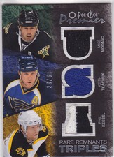2007-08 OPC Premier Rare Remnants Triples Mike Modano/K.Tkachuk/Phil Kessel /50