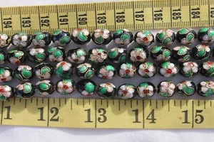 Cuentas de esmalte Cloisonne barril negro 10x8 mm espaciador artesanías joyería 36 piezas RS56 - Imagen 1 de 1
