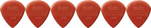 6 x Dunlop Max Grip Jazz 3 Red Nylon Gauge Guitar Picks Jazz III