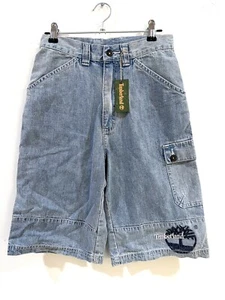 Pantaloncini jeans blu vintage Timberland nuovi con etichette taglia 10 nuovi con etichette vecchio stock - Foto 1 di 9