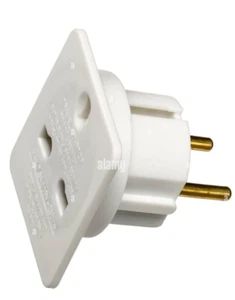 Masterplug UK to European Plug Adaper UK to EU Travel Adapter Shaver 7.5A White - Picture 1 of 5