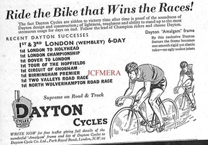 DAYTON Amalgam-Framed Bicycle ADVERT Small Vintage 1950s Print Ad 162/07 - Picture 1 of 1