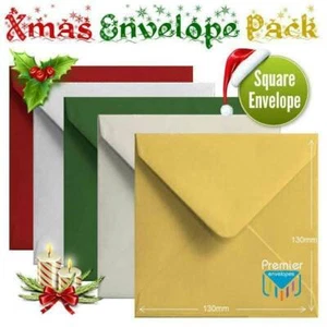50 Sobres para Tarjetas de Navidad Festivas Multicolor Pequeño Cuadrado Tarjeta de Navidad - Imagen 1 de 1
