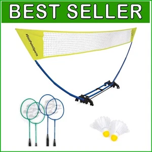 Easy Setup Badminton Set - Complete Game Kit with Net, Rackets & Shuttlecocks - Picture 1 of 12