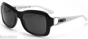 Gafas de sol cuadradas rectangulares Ralph Lauren blancas y negras 8107Q 500187 para mujer nuevas - Imagen 1 de 2