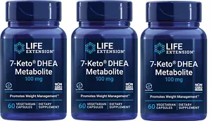 Life Extension 7-Keto Dhea Metabolite 100 mg 60 Veg Caps 3 bottles - Picture 1 of 2