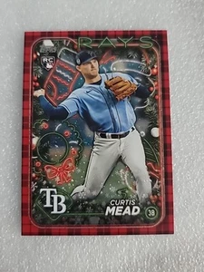 #H53 2024 Topps Holiday Red Plaid Curtis Mead novato Tampa Bay Rays - Imagen 1 de 10