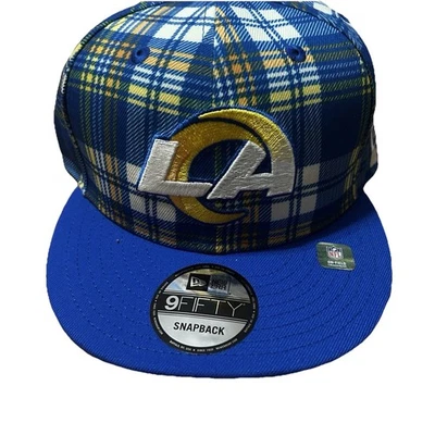New Era 9FIFTY Los Angeles Rams Sideline Statement Plaid Snapback Hat Cap Blue - Image 1 of 4