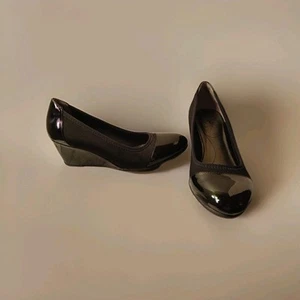 Zapato informal LifeStride Juliana elástico con cuña para mujer talla 7,5 M negro sin cordones - Imagen 1 de 24