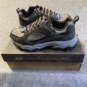 Skechers Stamina AT Vintage Stitch Mens 9 Olive Brown Shoes Waterproof NEW - Picture 1 of 12