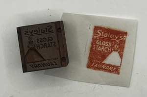 Blocco Stampa Lettera Pubblicità Lucido Amido di Staley Lavanderia Vintage - Foto 1 di 8