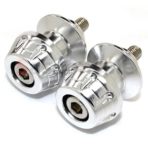 [SASA] Rocket Style Silver 6mm M6 CNC Billet Swingarm Stand Spools Slider - Picture 1 of 2