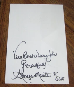 George Martin Autographed Signed 5.25X7.5 Greeting Card NFL Football Giants - Picture 1 of 3