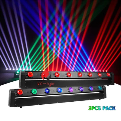 2PC Led 8 Eyes Moving DJ Stage Light RGBW 8X10W Led Bar Beam Light for Dj Ktv - Image 1 of 4