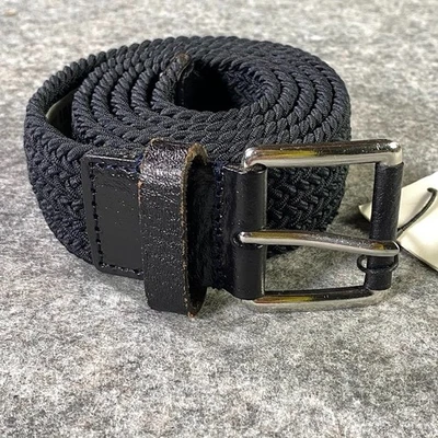 Cinturón Trenzado Hombre ZARA Hecho en España Talla L Azul Marino Tejido Elástico Correa Cuero Foto 1 de 4