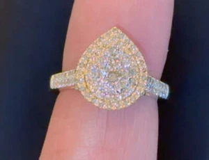 10K YELLOW GOLD 1.15 CARAT REAL DIAMOND ENGAGEMENT RING WEDDING RING BRIDAL - Picture 1 of 1