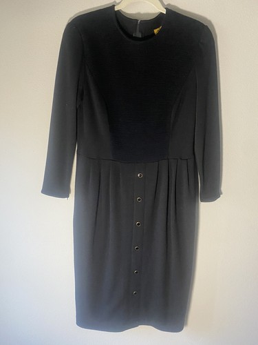 Abito FENDI lana nero manica lunga foderato taglia EUR46