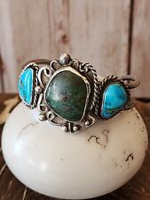 VTG Native American Sterling Silver Turquoise Cuff Bracelet Marie Smith Navajo 