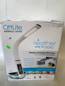 Ottlite Wellness Series Wireless Charging Lamp - White & Silver