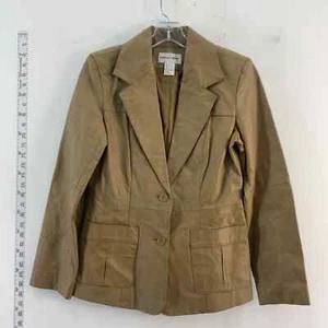Newport News Brown Leather Blazer Jacket Womens- Size 6 - Picture 1 of 7