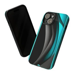 Abstract Wavy Tough Cases, Green Black Phone Covers, iPhone Samsung Pixel, - Picture 1 of 119