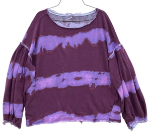 Sudadera Free People Mujer Pequeña Púrpura Tie Dye Algodón Grande Pullover Top - Imagen 1 de 3