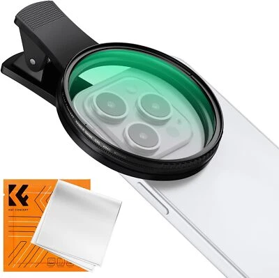 K&F Concept 67mm Clip on CPL Phone Camera Lens Filter Kit Polarizer for iPhone - Image 1 of 4