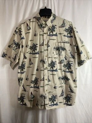 Camisa Michael Austin Rugged Wear para Hombres Marfil Veleros Talla Grande Foto 1 de 4