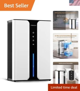 95oz Quiet Dehumidifier for Large Spaces - Auto Shut Off & Drain Hose Included - Picture 1 of 9